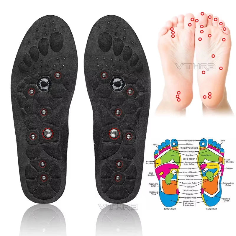 1 Pair Magnetic Insoles Massage Inserts Massage Shoes Inserts Footwear Insoles for Men Women Breathable Orthopedic Shoes Inserts