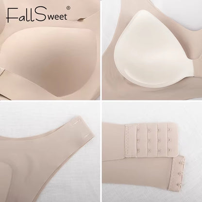 Wireless Posture Correction Bra for Women Seamless Push up Bralette with Cross Back Support for Daily Shaping Lingerie