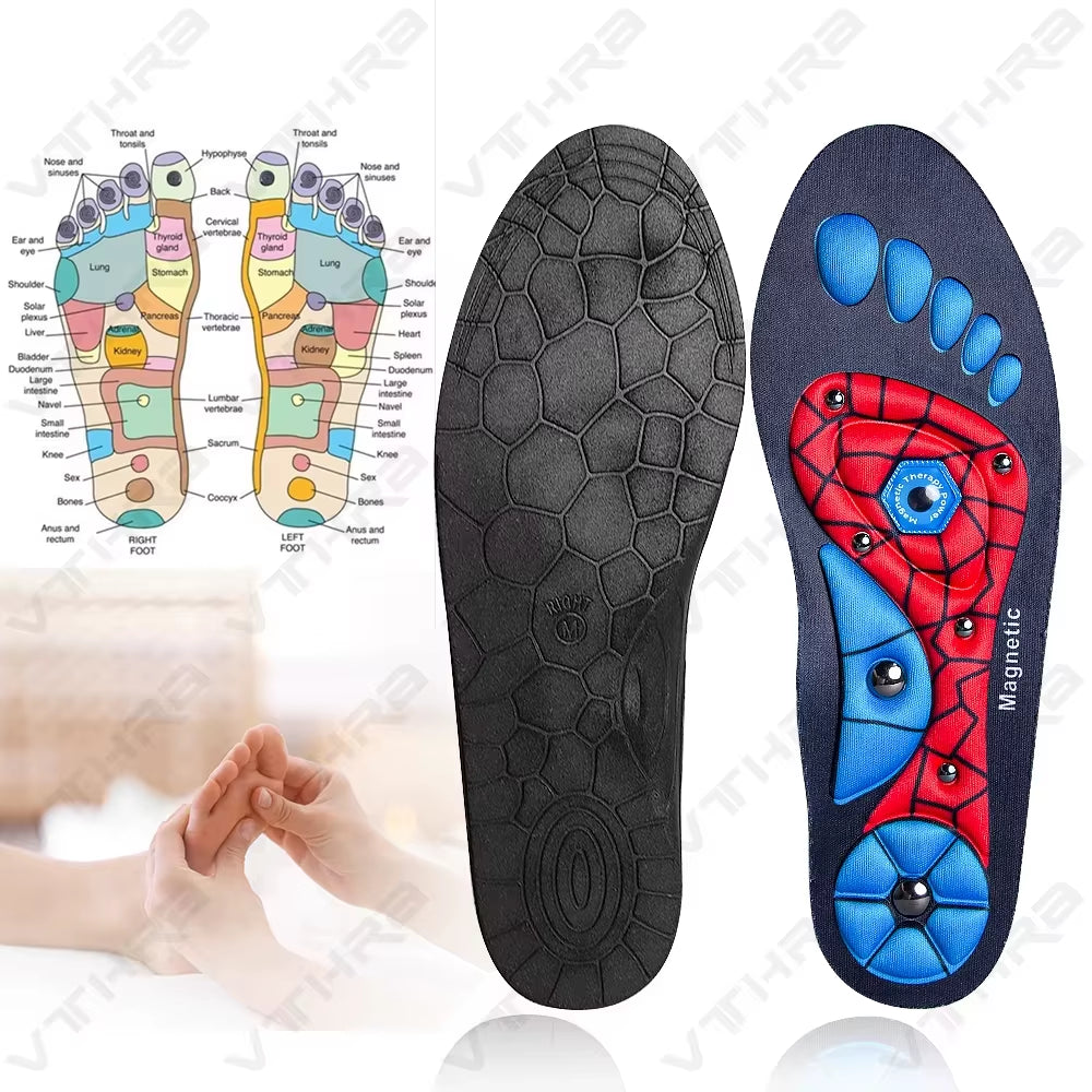 1 Pair Magnetic Insoles Massage Inserts Massage Shoes Inserts Footwear Insoles for Men Women Breathable Orthopedic Shoes Inserts