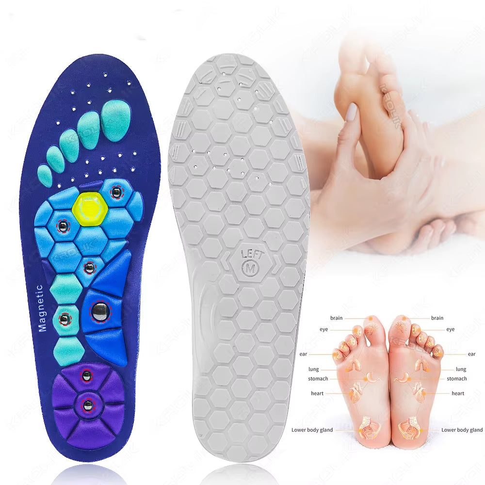1 Pair Magnetic Insoles Massage Inserts Massage Shoes Inserts Footwear Insoles for Men Women Breathable Orthopedic Shoes Inserts