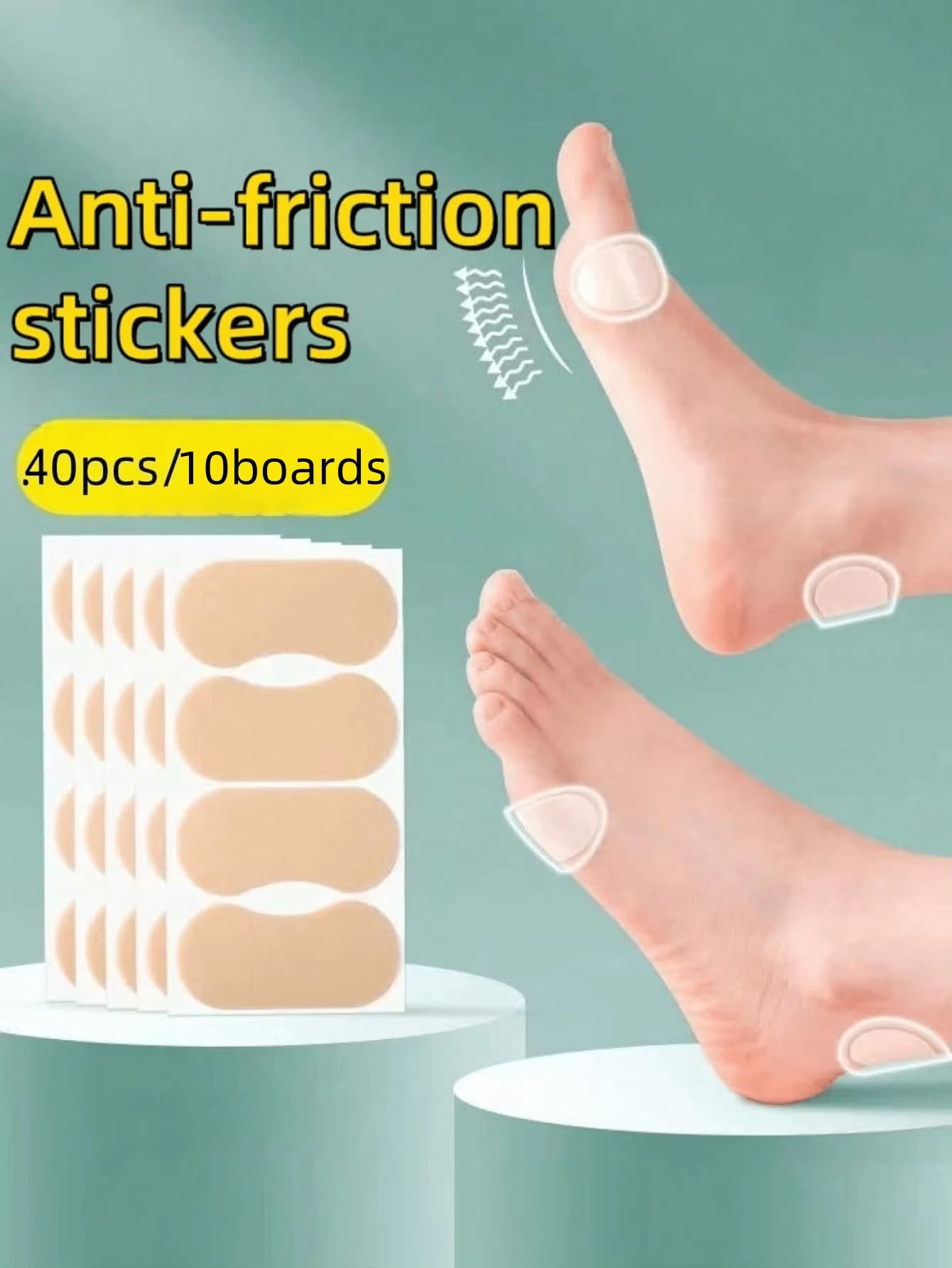 20Pcs Blister Plasters Invisible Hydrocolloid Gel Blister Bandages Blister Cushion Pad for Heel Foot Toe and Guard Skin