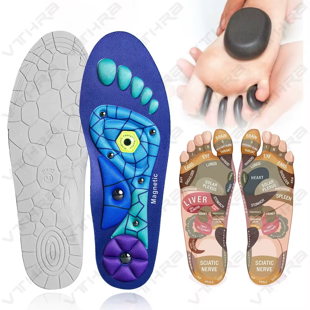 1 Pair Magnetic Insoles Massage Inserts Massage Shoes Inserts Footwear Insoles for Men Women Breathable Orthopedic Shoes Inserts